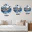 Horloge murale moderne abstraite bleu et or I-958125879