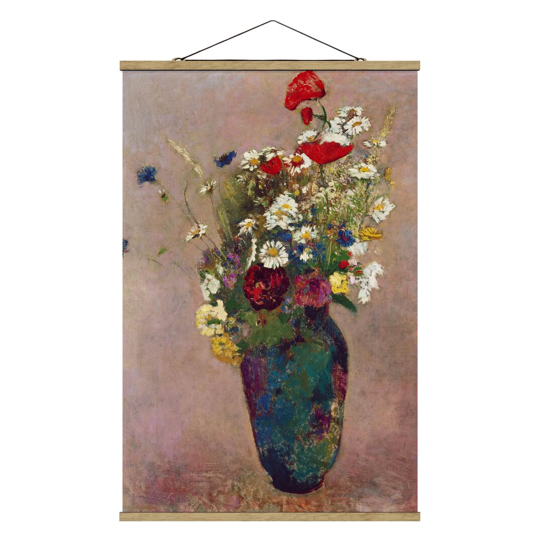 Kunstdruck Flower Vase with Poppies von Odilon Redon