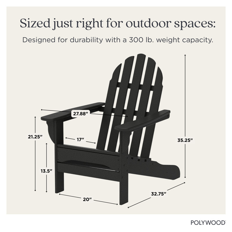 Chaise Adirondack POLYWOOD x Sol 72 Jamarion, Blanc
