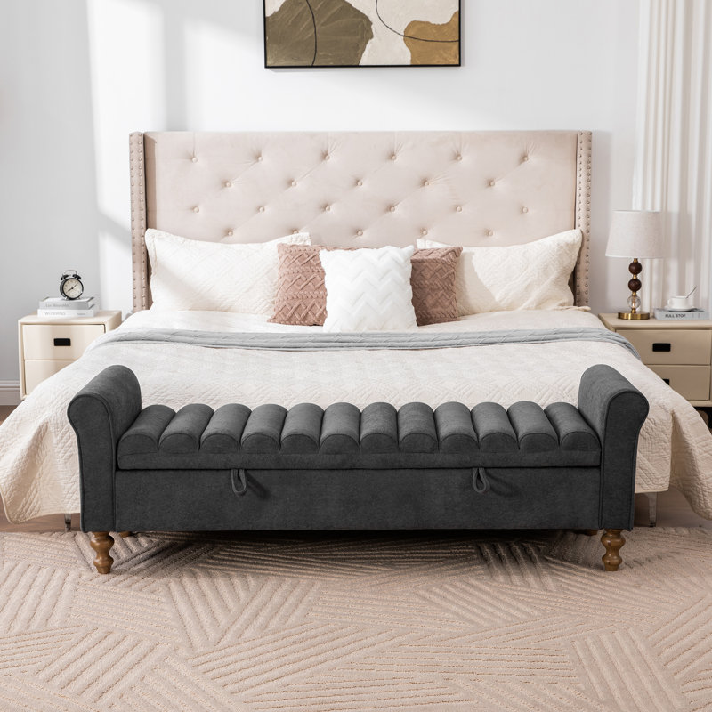 Banc de rangement en polyester multifonctionnel, Charcoal