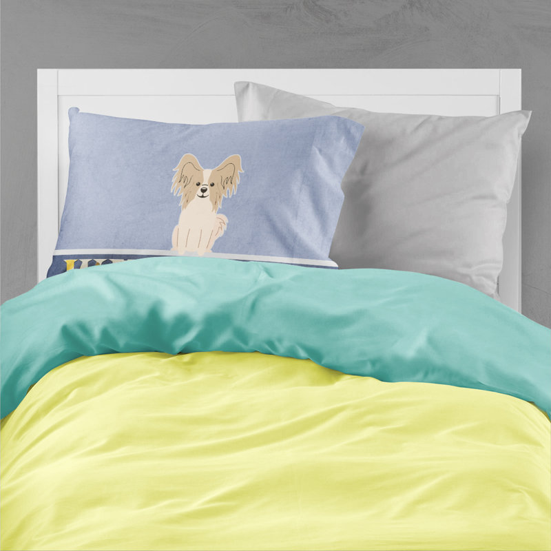 Taie d’oreiller welcome, Papillon sable et blanc