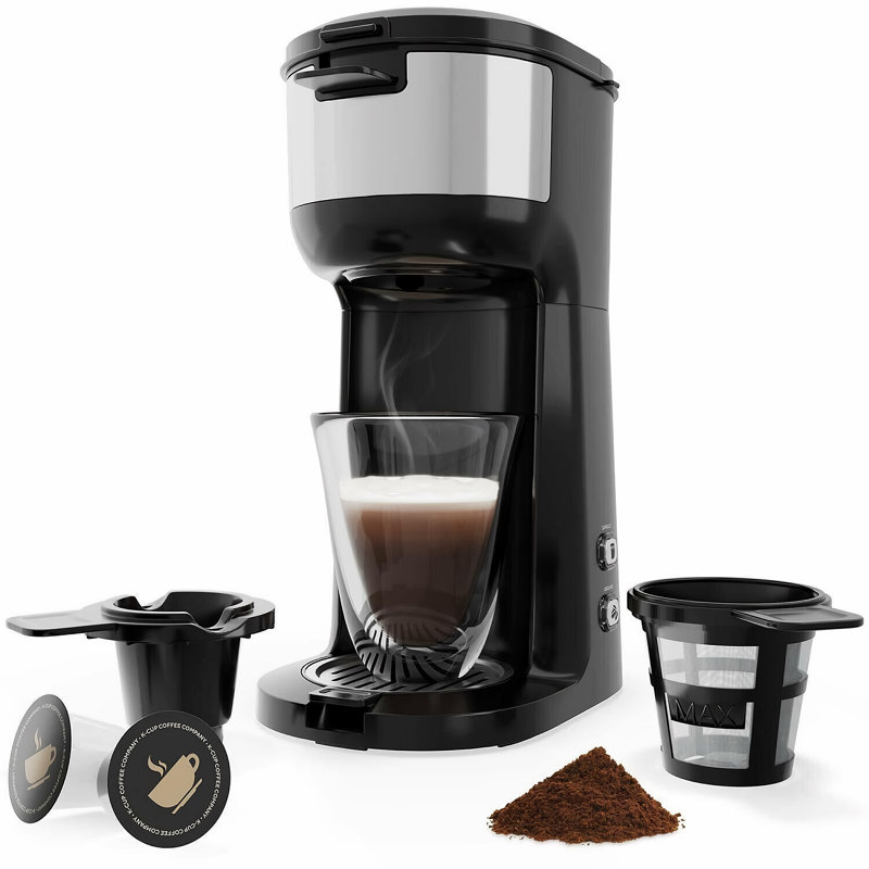 Cafetière 2-en-1 Sboly, cafetière à portion unique compacte pour K-tasse et café moulu - Sycm-006