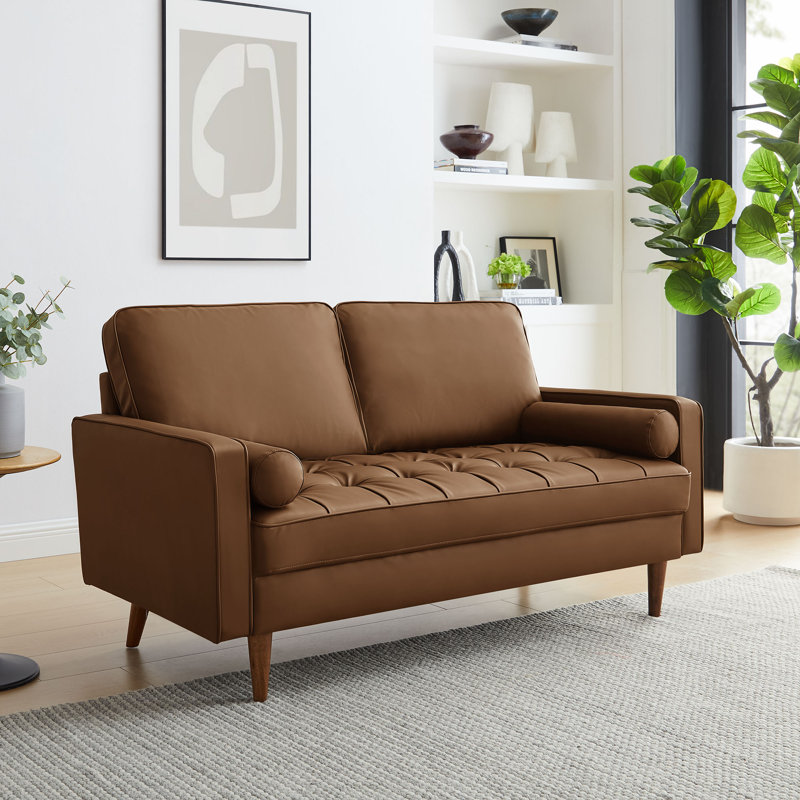 Causeuse en cuir Valor, Brun