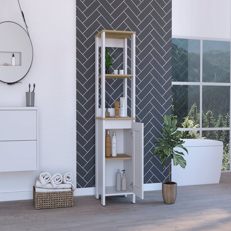 Armoire à linge à 4 tablettes, Blanc