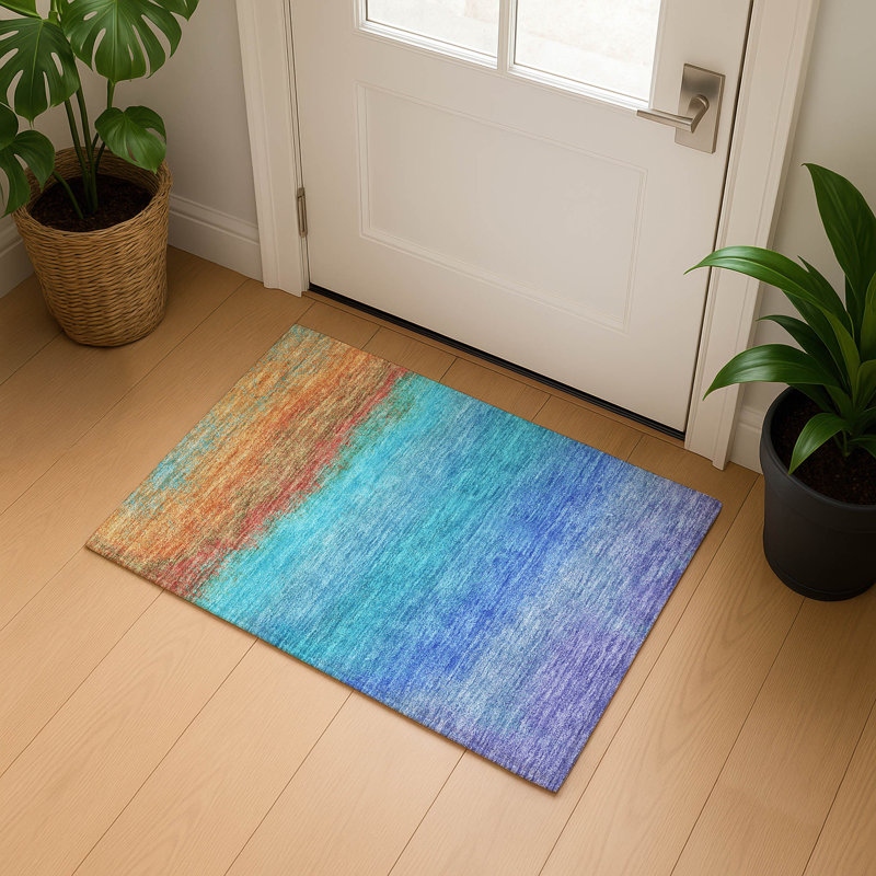 Tapis dégradé de qualité supérieure lavable à la machine Ariel, Rectangle 1 pi 8 po x 2 pi 6 po