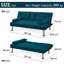 Colour 3-Seater Convertible Futon Sofa Bed-631179629