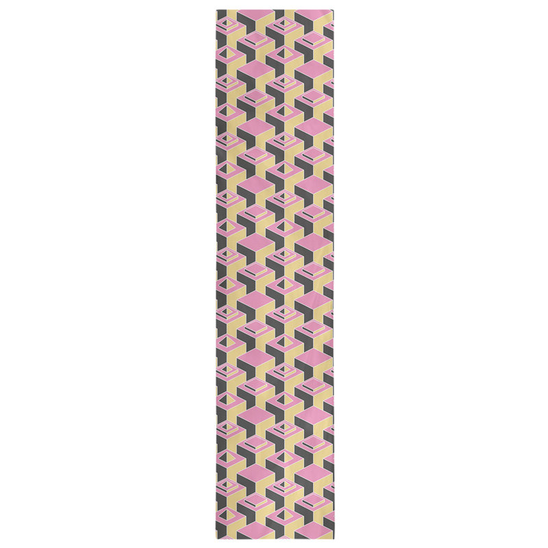Chemin de table Classic Skyscrapers, 16 po x 72 po, Rose/jaune