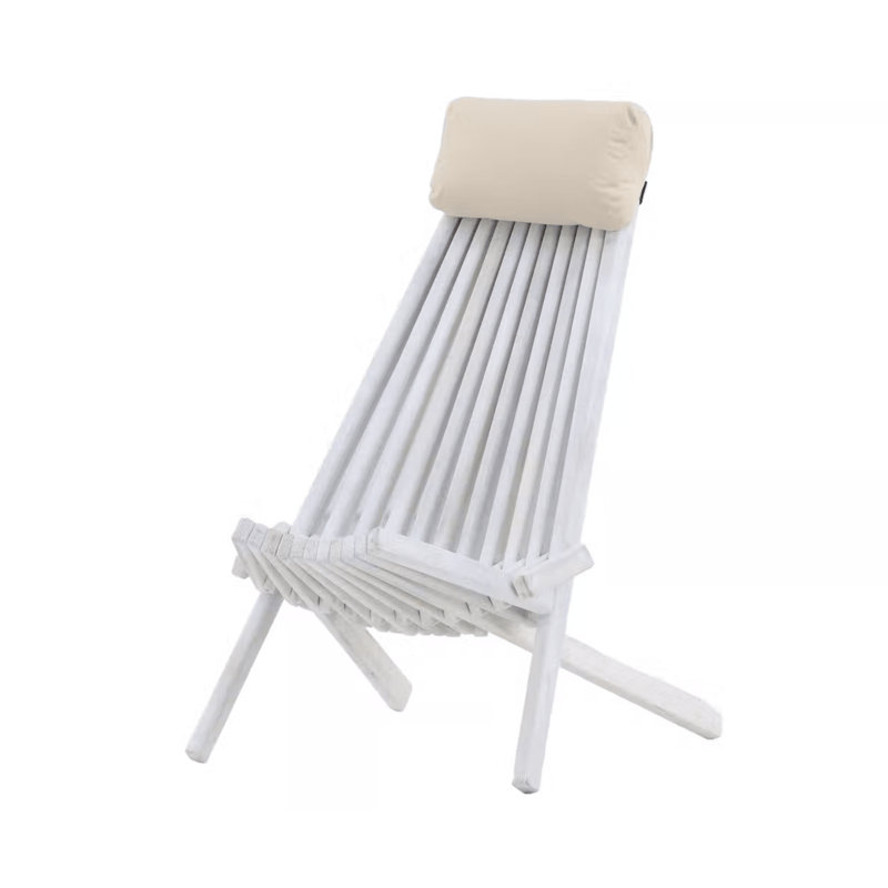 Mazeda Solid Wood Folding Bench Folding Chair, White
