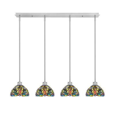 Edge 4 Light Linear Pendalier With 7" Glass