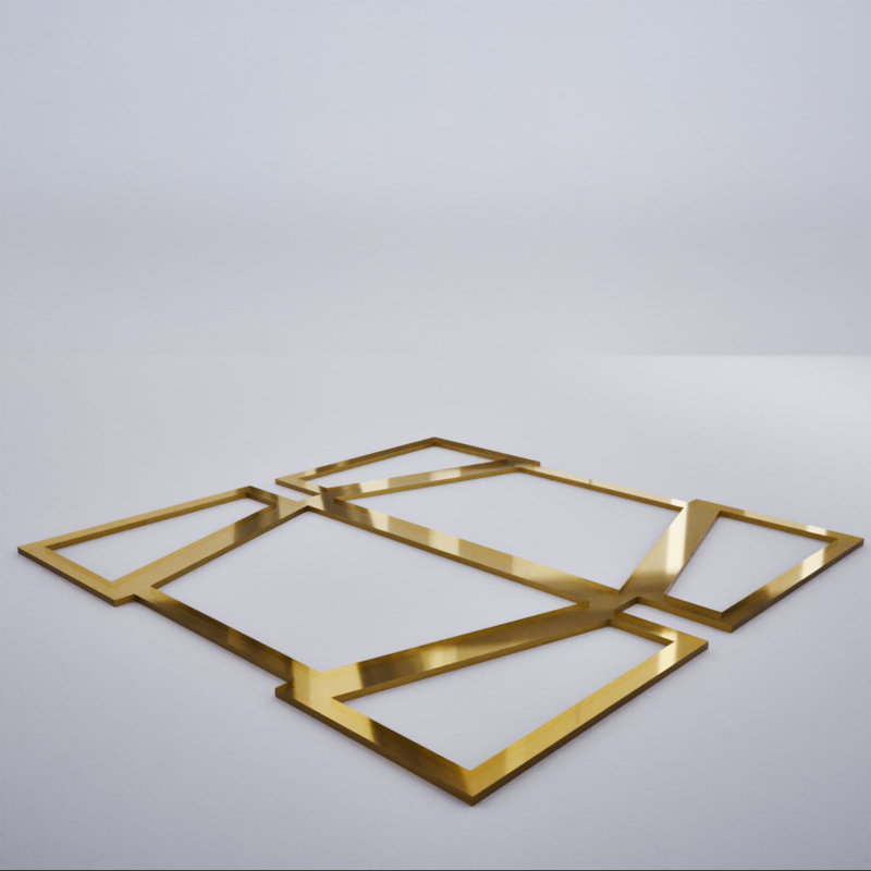 Petits panneaux muraux décoratifs en acrylique Greeley, petit, l 11 3/8 po x H 11 3/8 po x T 1/8 po, miroir doré, Doré