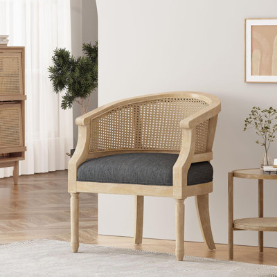 Chaise d'appoint en bois d'hévéa gris anthracite