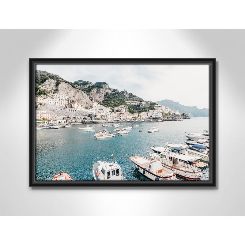 Imprimé Amalfi , Toile avec cadre, L 19,5 po x H 13,5 po, Cadre flottant noir
