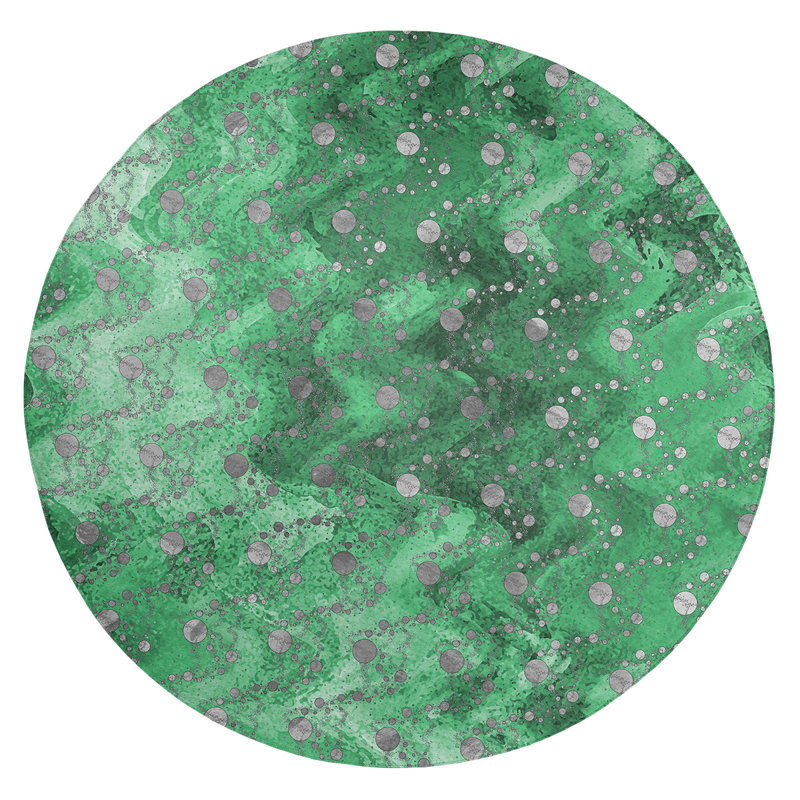 Tapis de planètes et d’étoiles monochromes pour la zone verte, Rond 5 pi