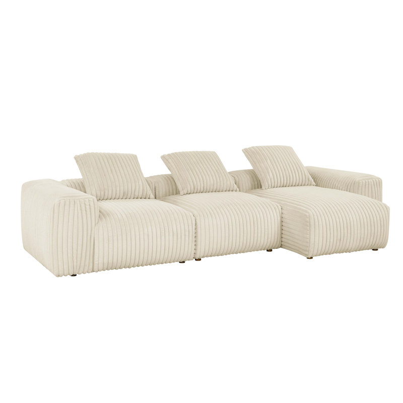 Canapé modulaire en velours côtelé Robecross, Orienté à droite