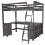 Lit mezzanine avec bureau et tablettes ouvertes-408591907