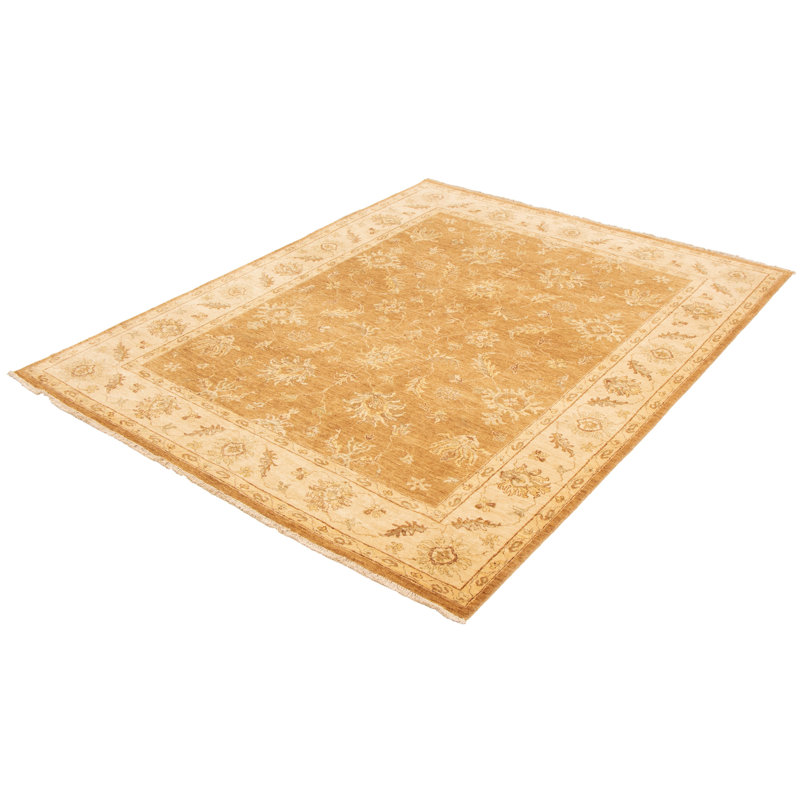 Tapis brun torsadé noué à la main 8 pi 0 po x 10 pi 0 po Chobi