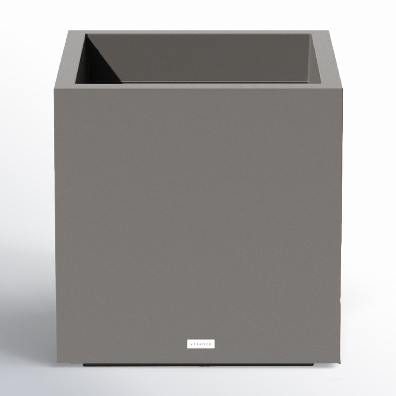 Block Series Cube Planter, 22.25" H x 21" W x 21" D, Grey