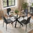 4 - Person Dining Table Sets With Glass Round Table & 4 Upholstered Chenille Chairs-1681749911