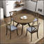 Table de salle à manger 47,24 po en bois d'hévéa rond pour 4-6 avec base à tréteaux, table de salle à manger moderne et durable pour diverses pièces-35034420