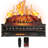 Shrum 26" WiFi Infrared Quartz Electric Fireplace with Sound Crackling, Realistic Pinewood Logs, Timer, 1500W-1981862483