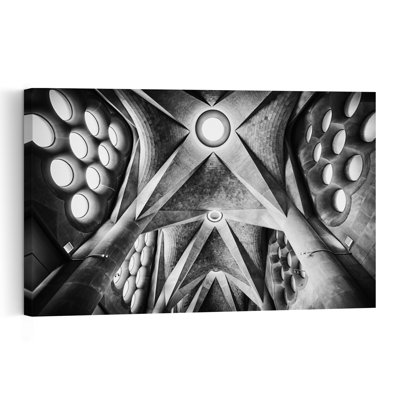 Modern Cathedral Ceiling Abstract Contemporary Dramatic Architecture Wall Art Print 1 Piece Wrapped Canvas Wall Art