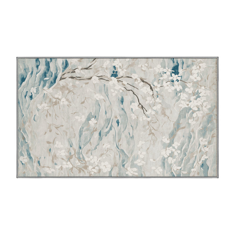 Machine Washable Gray Area Rug, Runner 2' x 5'