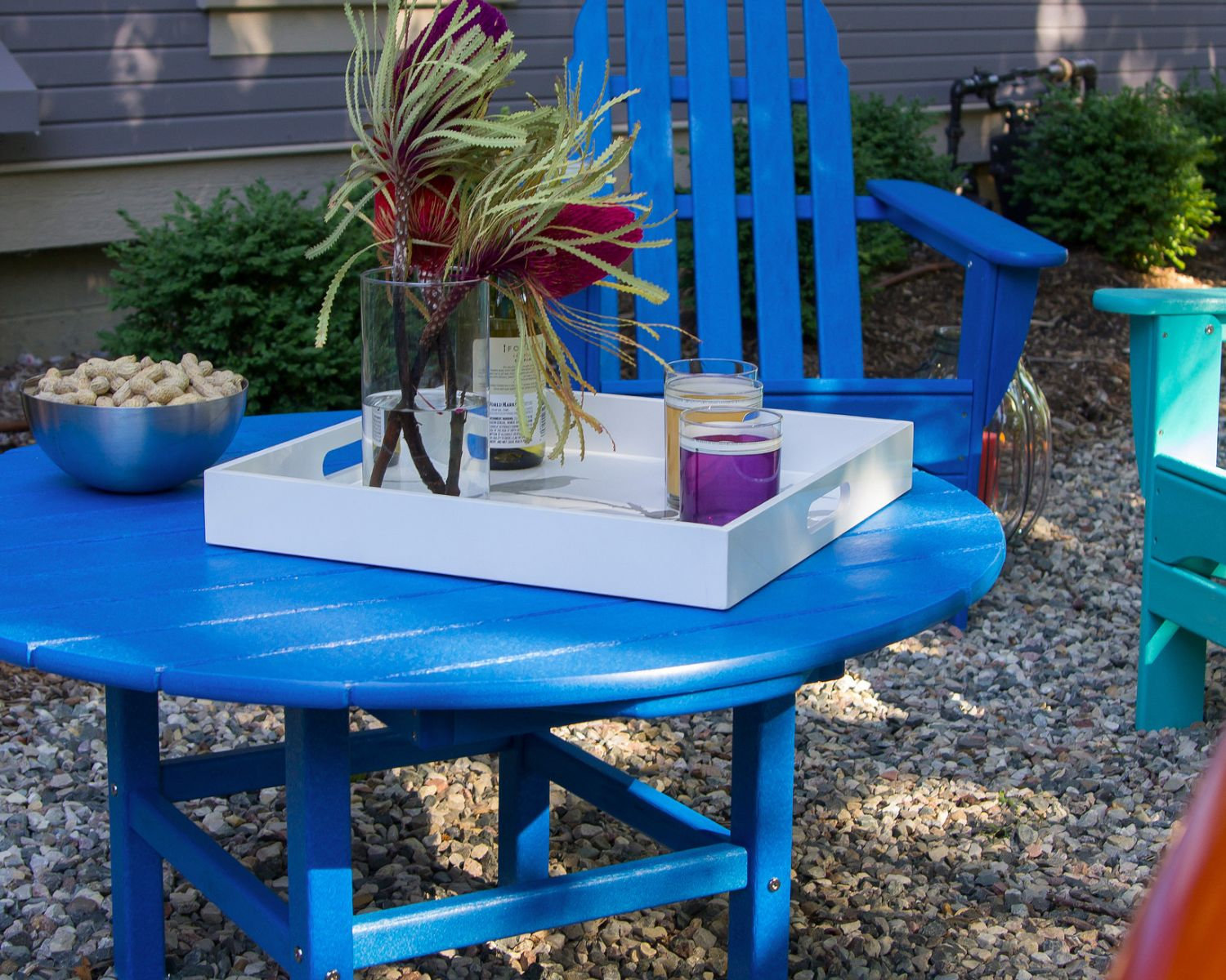 POLYWOOD® Classic Adirondack 4-Person Patio Seating Group, Blue
