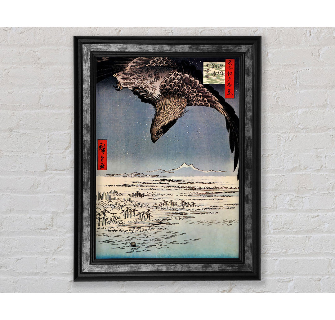 Hiroshige Vogel im Flug - Druck