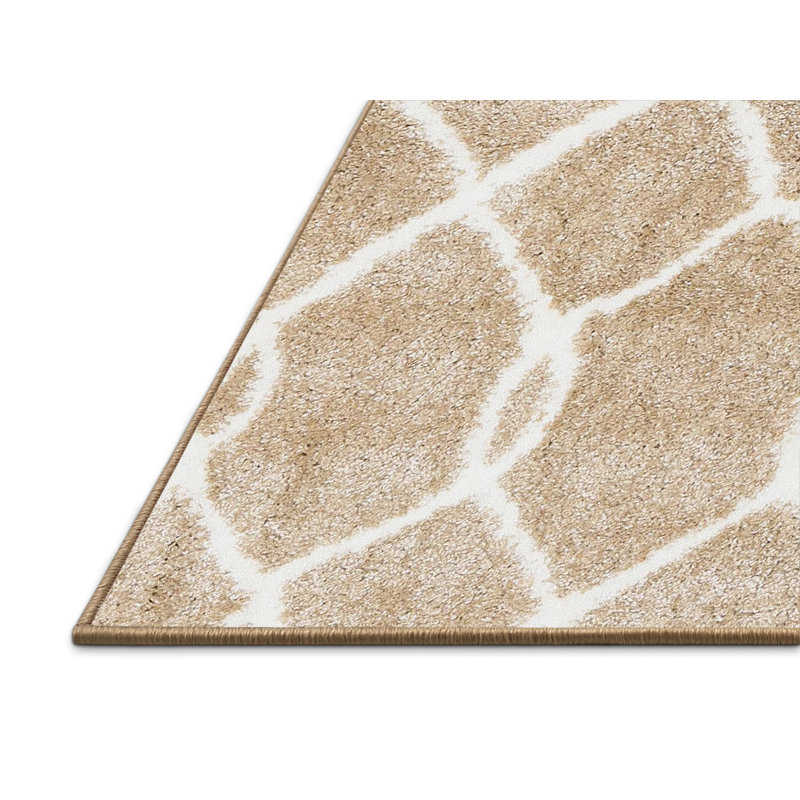 Tapis beige contemporain, Rectangle 6 pi x 9 pi