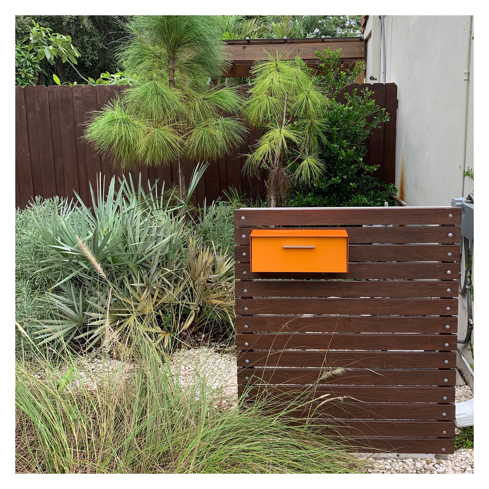 Mid-Century Modern ANGLED Wall Mounted Mailbox, Pumpkin