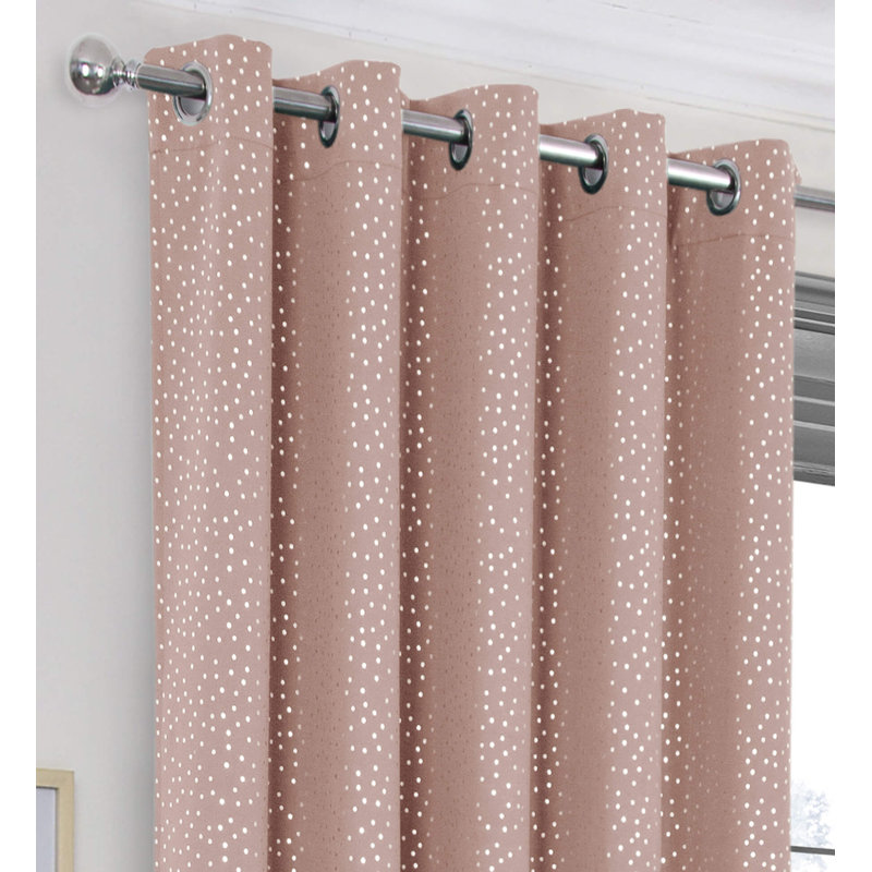 Alexiss Blackout Curtain Pair, Pink, 165 W x 137 D cm