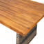 Table de salle à manger d'extérieur en bois d'acacia, finition teck + osier gris