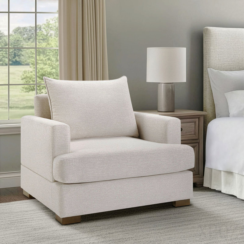 Oversized Upholstered Arm Chair Beige