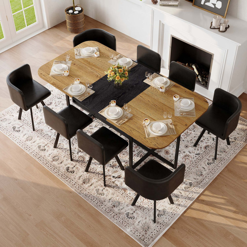 Ensemble de table de salle à manger 9PCS, Black