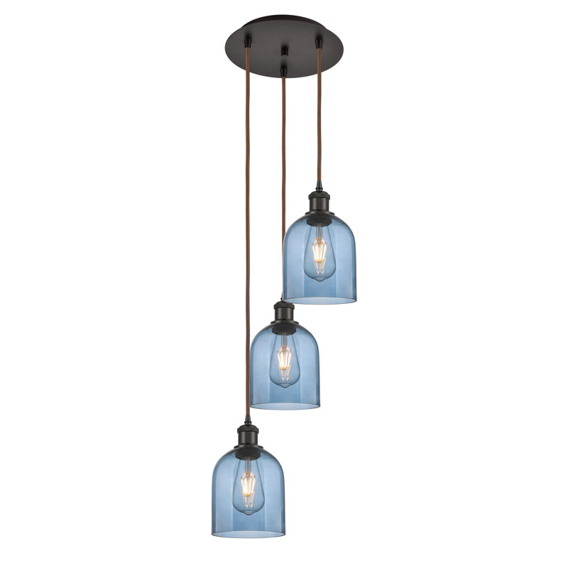 Odaniel 3 - Light Cluster Pendant, Princess Blue, Oil Rubbed Bronze