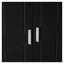 Armoire de rangement noire pour salle de bain avec tablette réglable - Armoire de bureau à deux portes en panneau de fibres à densité moyenne avec dispositif anti-basculement, finition imperméable