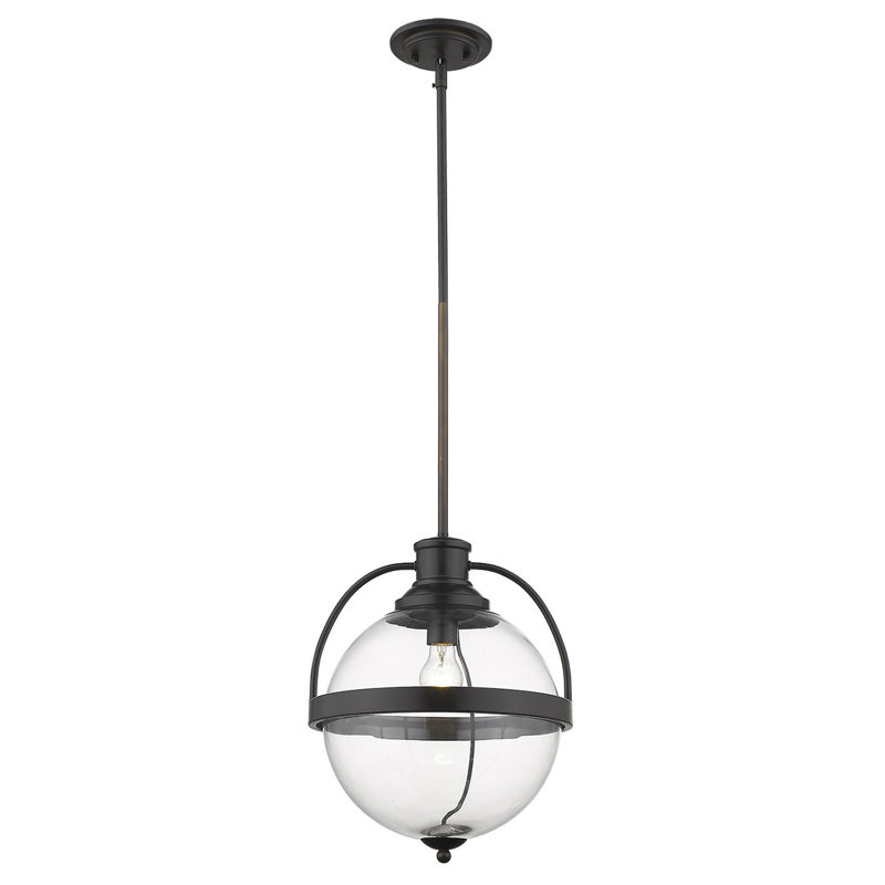 Luminaire sphère suspendu 1 lumières simple Alijah, Bronze frotté à l'huile