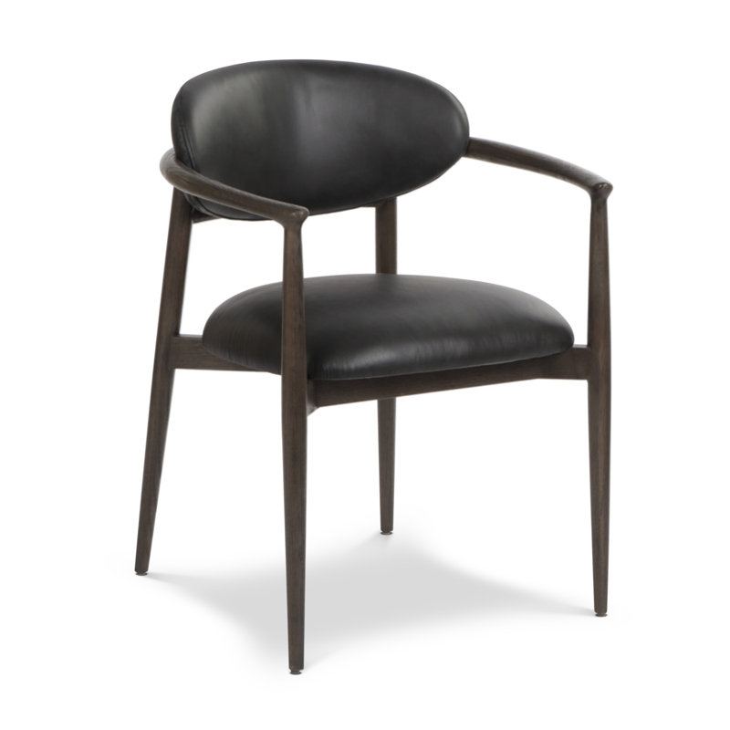 Chaise en bois véritable Riven, Noir clair