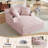 66" Oversized Chaise Lounge Chair Indoor - Boneless Lounge Chair with 2 Cup Holders and 2 Storage Pockets, Deep Seat Reading Chairs for Living Room, Bedroom, Apartment, Office (Single, Pink)-192622994