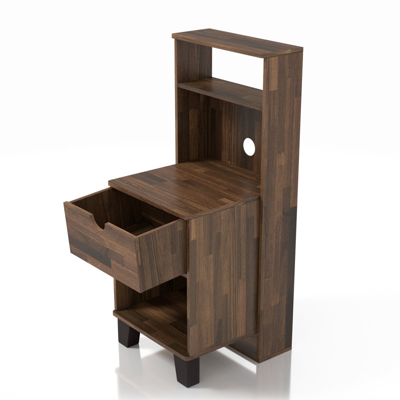Table de chevet avec rangement Hibaaq, Brun