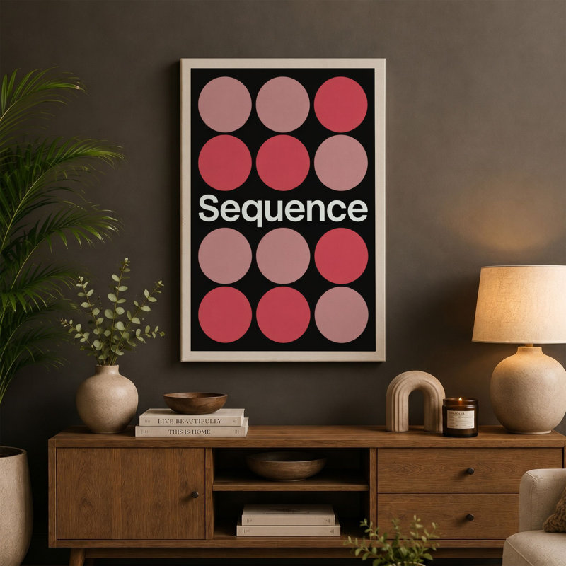 Sequence Minimalist - Wrapped Canvas, 24x16 - 61.0 x 40.6 cm, Teal Border