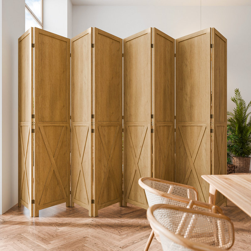 Paravent en bois massif 66,9 po H, 8, Naturel