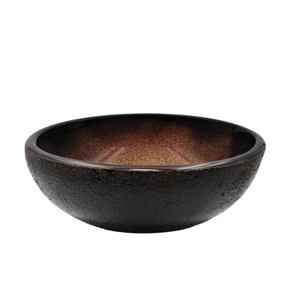 Novatto 12'' Black Glass Circular Bathroom Sink