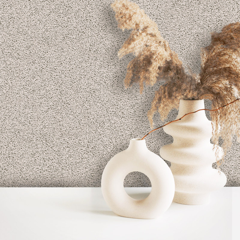 Textured Abstract Design 10m x 53cm Wallpaper Roll, Beige