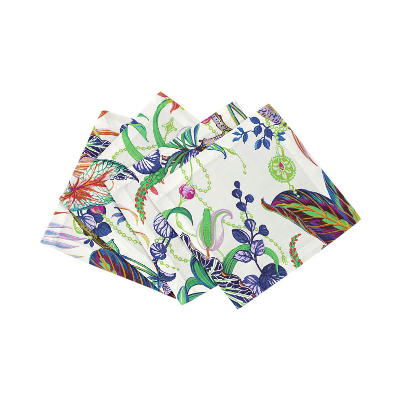 Amazonia Cotton Sateen Cocktail Napkins, Classic
