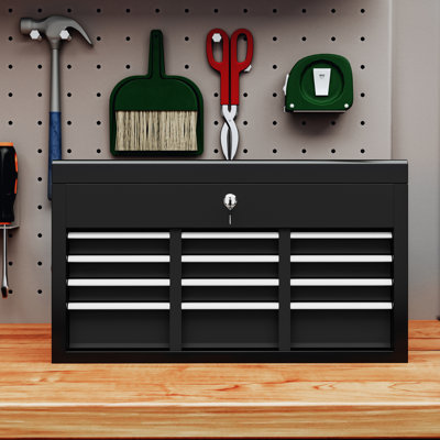 Lockable Metal Tool Chest w/ 6 Drawer, Ball Bearing Runners