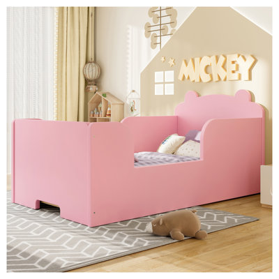 Structure de lit pour tout-petits en forme d'ours rose