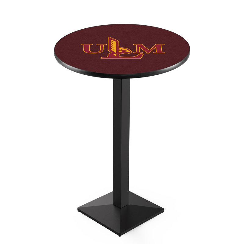 Round Metal Base Dining Table, University of Louisiana at Monroe, Black Wrinkle