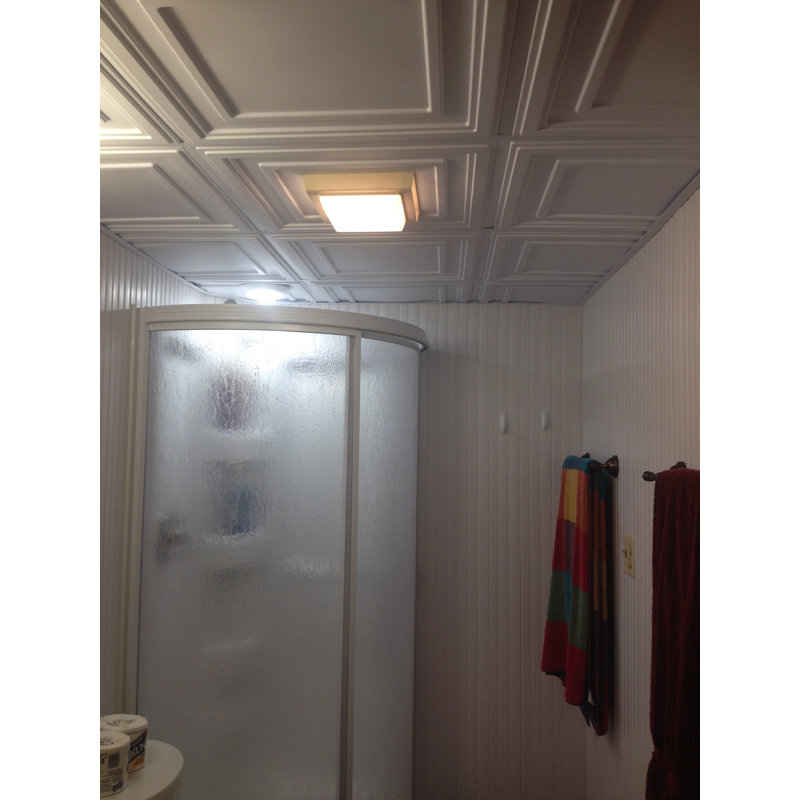 Grilles de plafond en PVC à fixation directe - Blanc - 170 pieds carrés - Carreaux de plafond non inclus, White