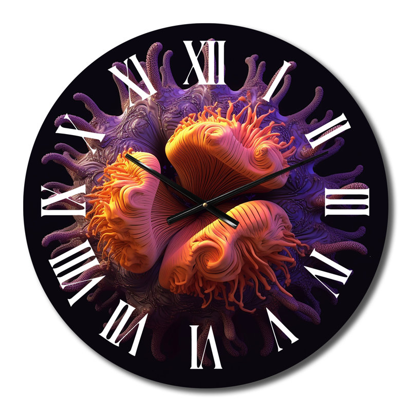 Horloge murale abstraite mauve, Petit